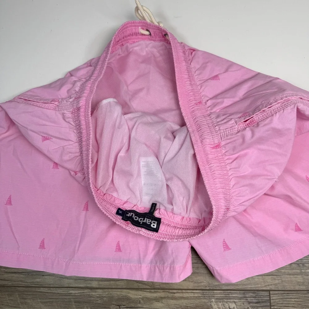 Barbour‎ Mens Pink Sailboat Print Swim Trunks Shorts MSW0026PI31 XL 5 Inseam